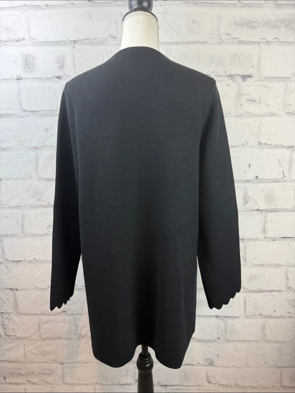 Kate Spade New York Scalloped Sweater Blazer Black